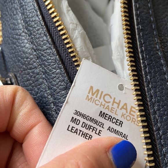 😍 Michael Kors Mercer Admiral Leather Satchel w/Crossbody 😱 - Picture 6 of 9